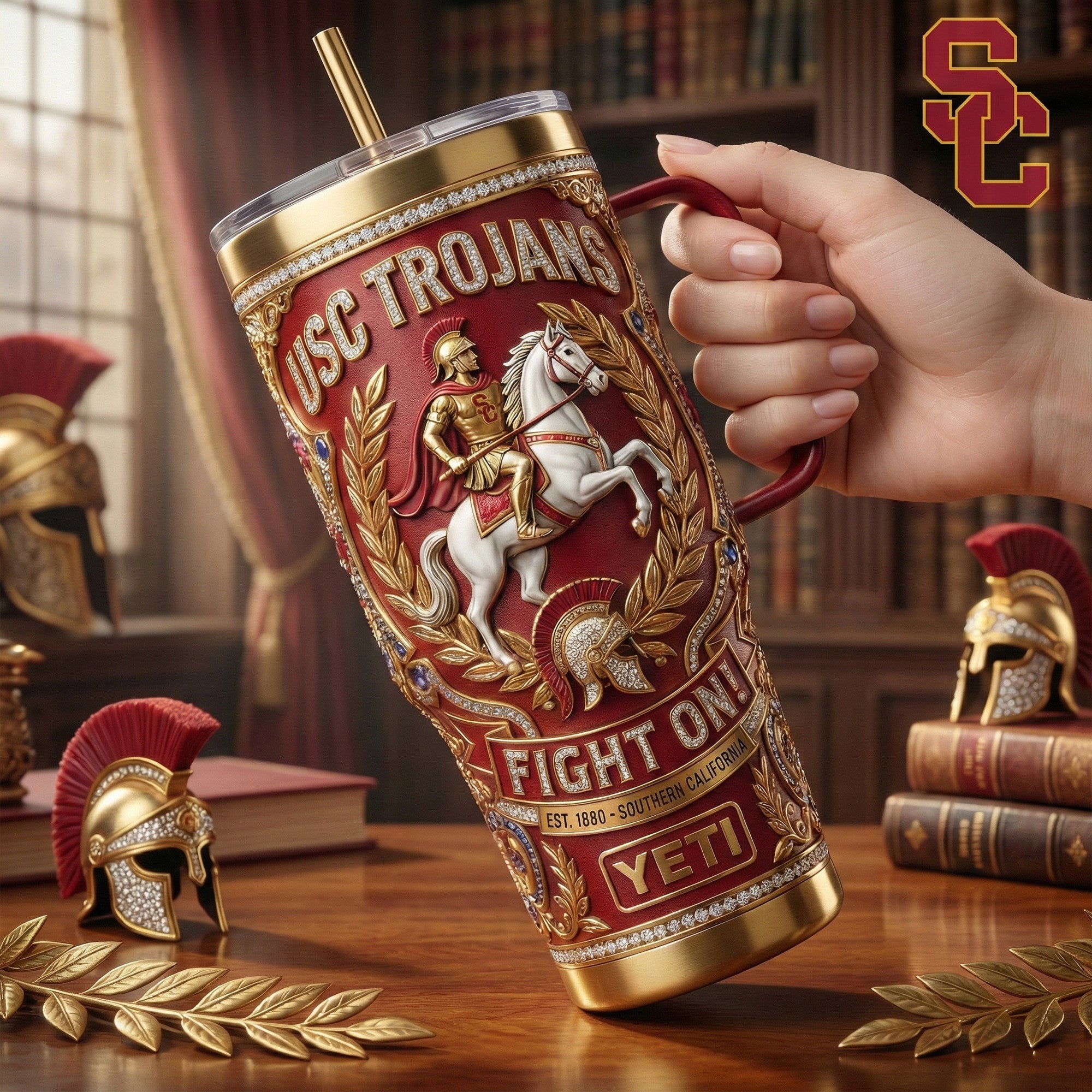 USC 40oz Tumbler With Handle LNTH