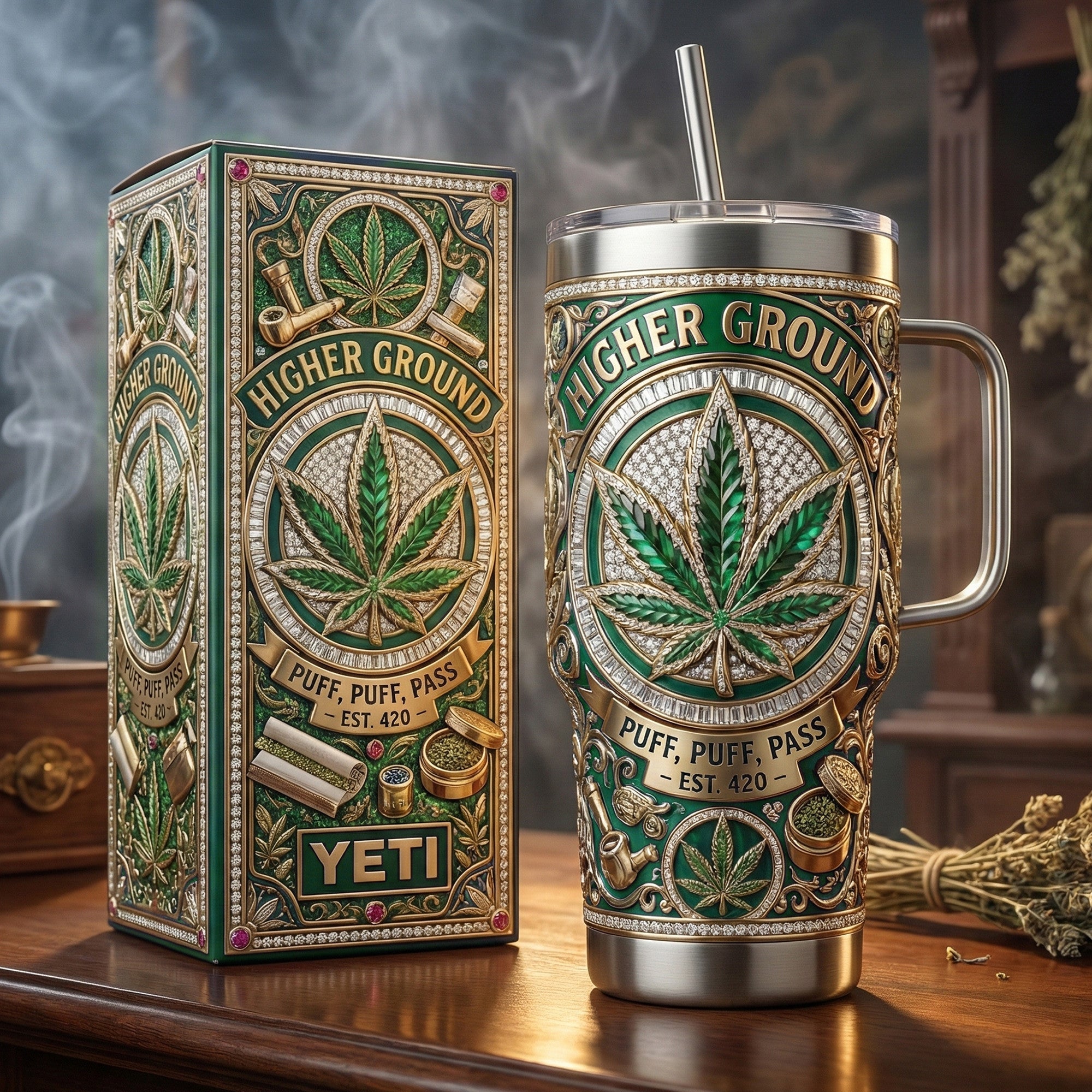 WEED 40oz Tumbler With Handle LNTH
