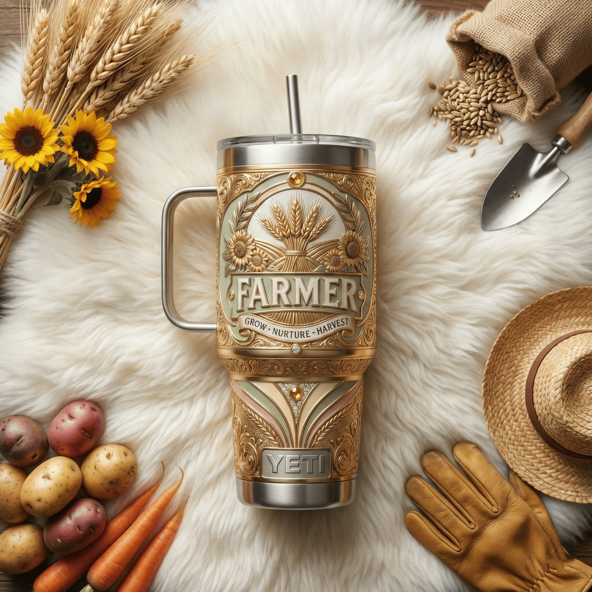Farmer 40oz Tumbler With Handle HTTT