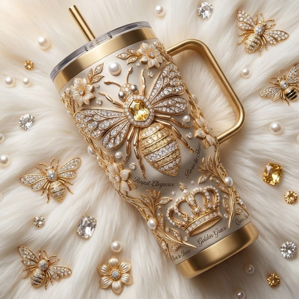 Queen Bee 40oz Tumbler With Handle TNSM