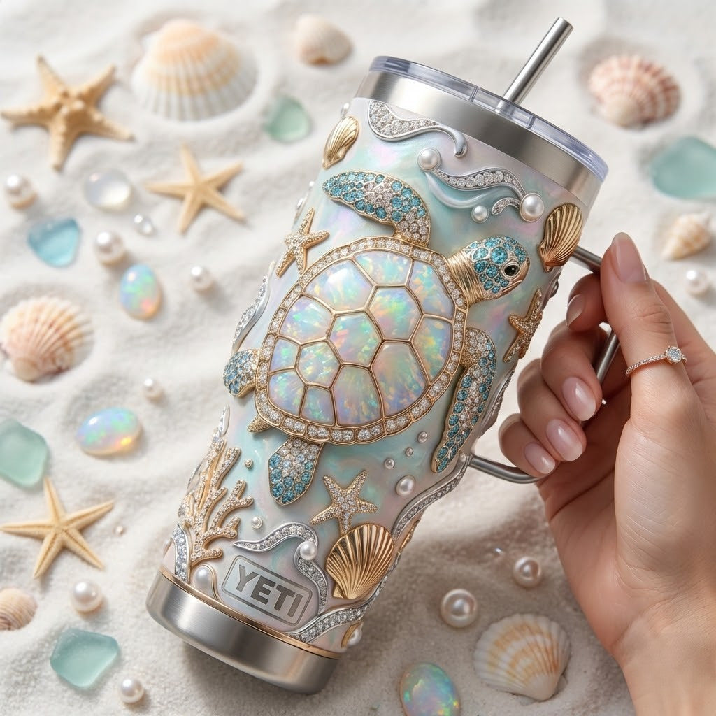 Sea Turtles 40oz Tumbler With Handle TNSM