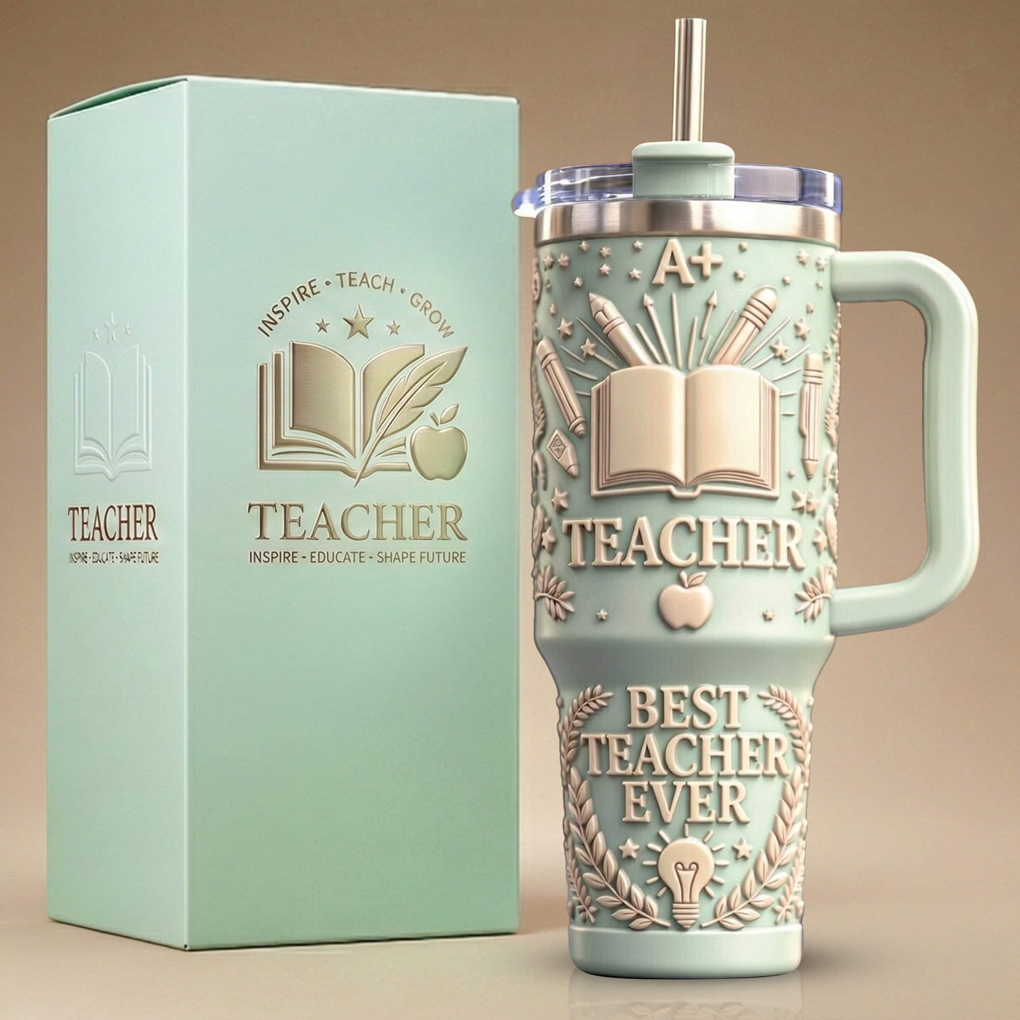 TEACHERS 40oz Tumbler With Handle HTTT