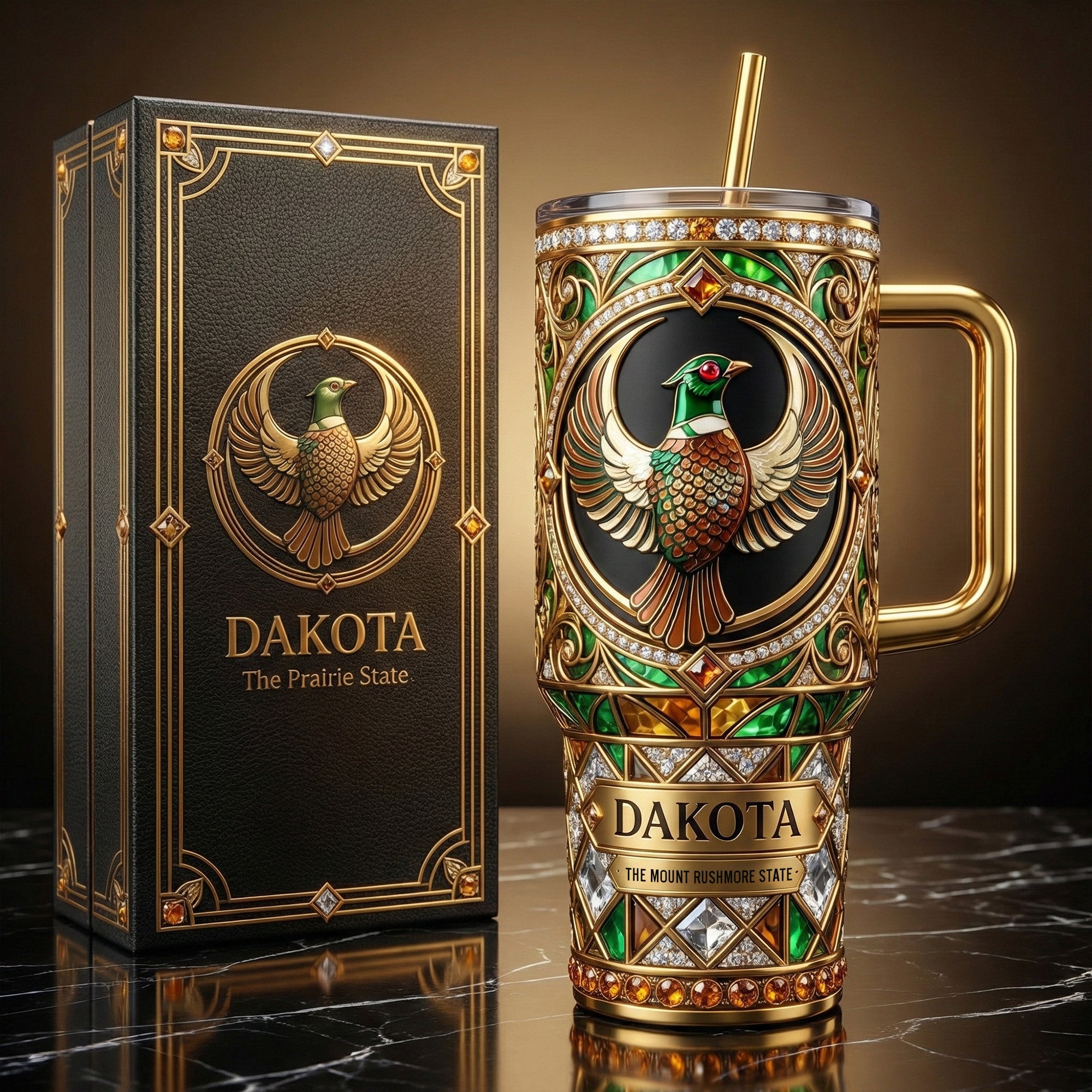 South Dakota 40oz Tumbler With Handle DAT