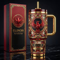 ILLINOIS & INDIANA 40oz Tumbler With Handle DAT
