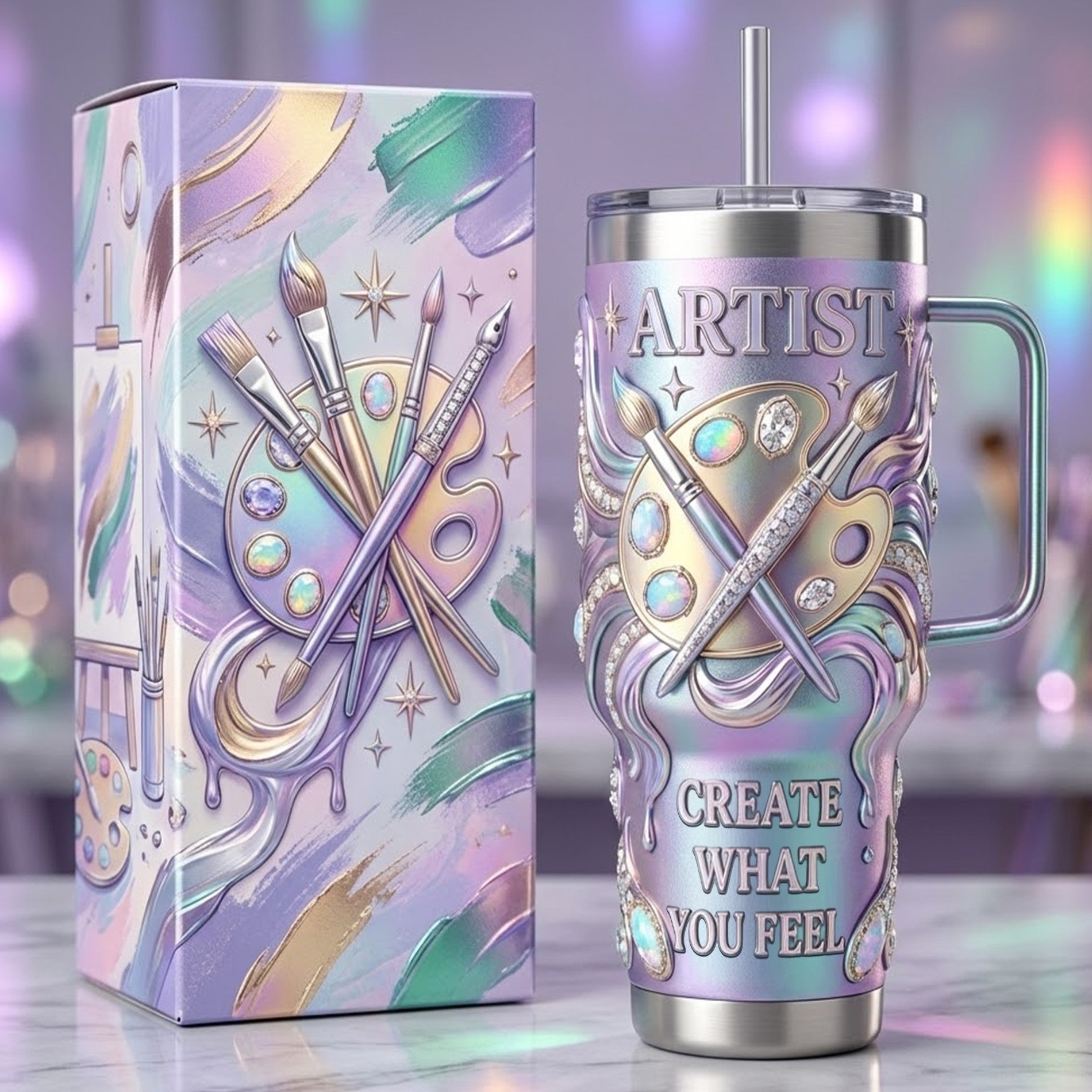Artist 40oz Tumbler With Handle TNSM