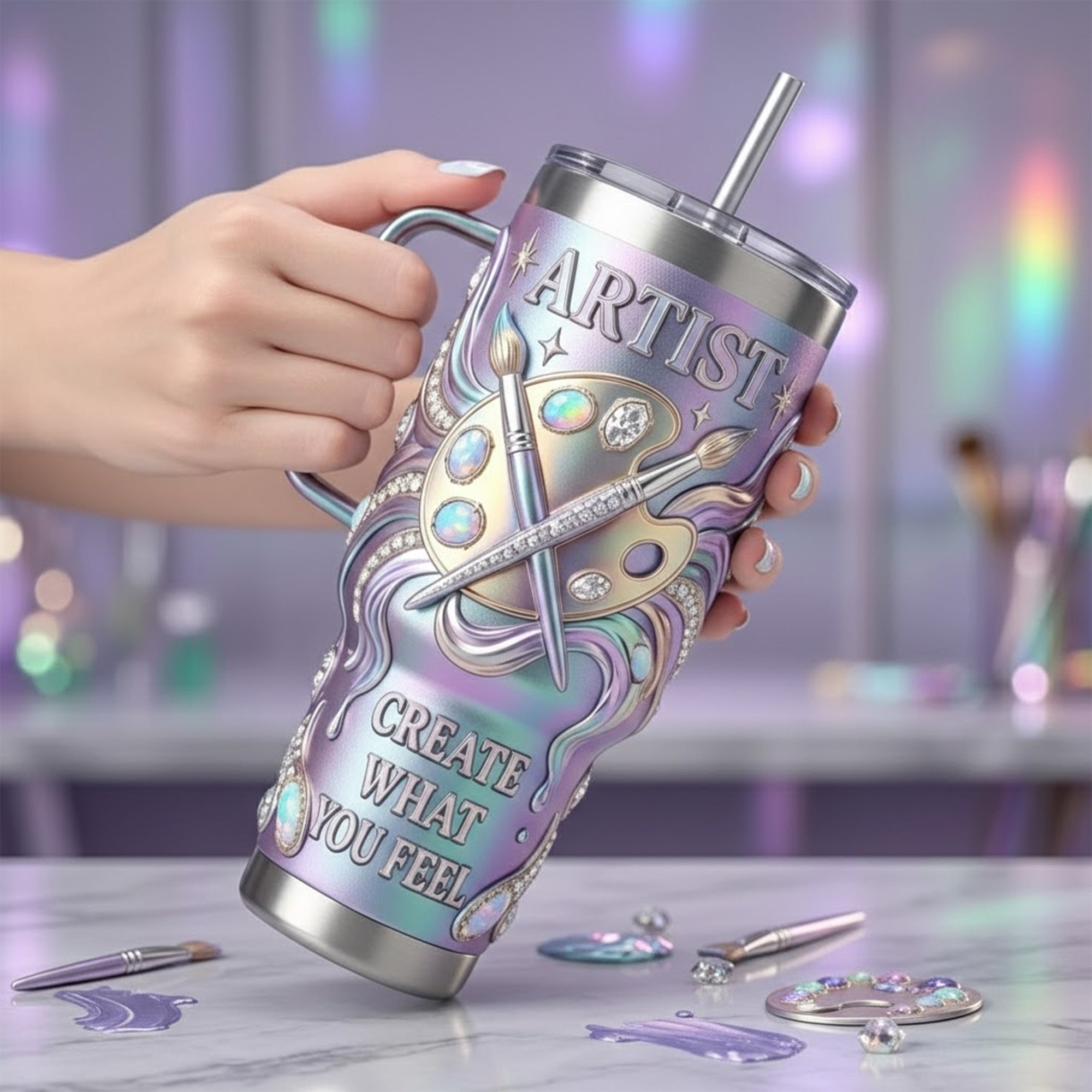 Artist 40oz Tumbler With Handle TNSM