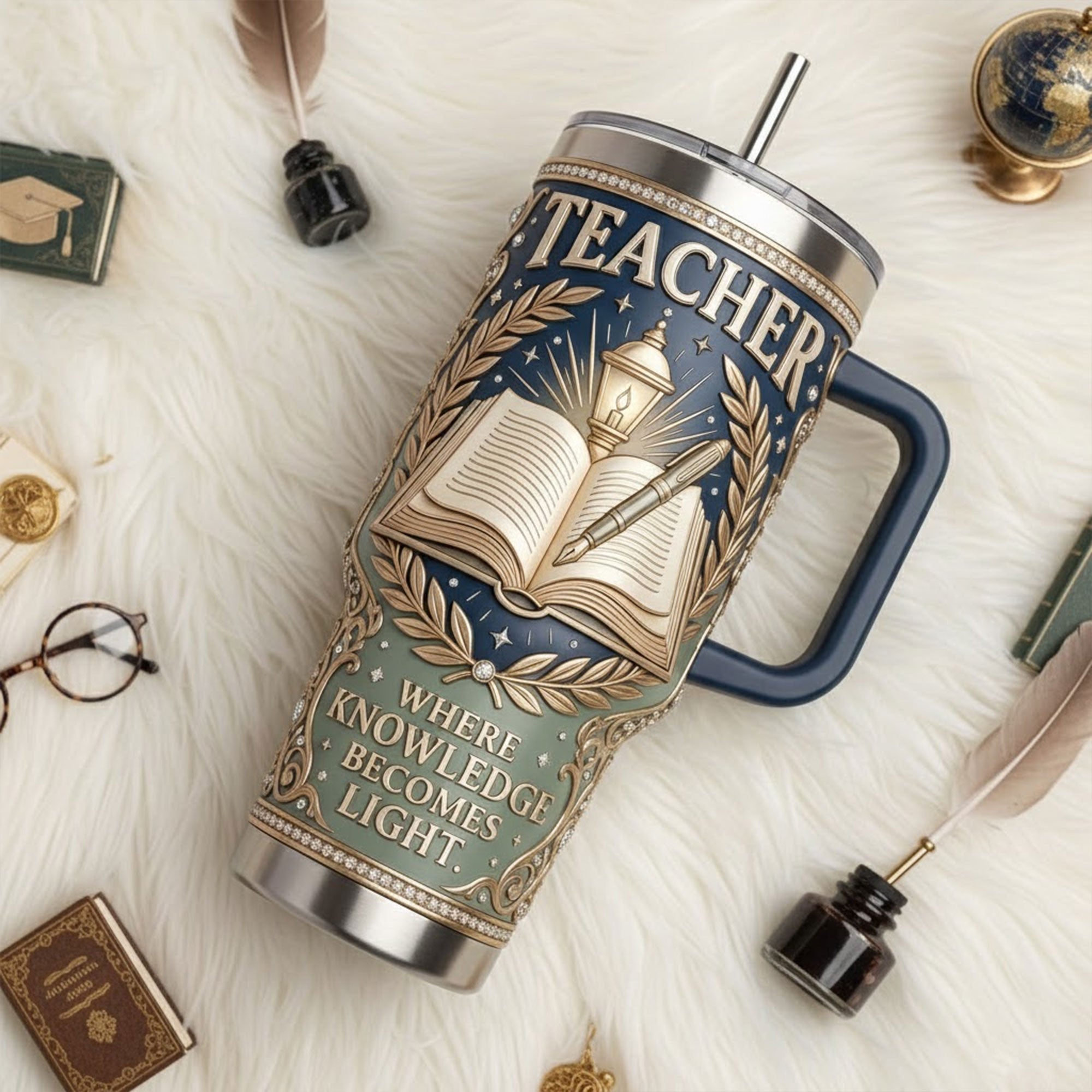 Teacher 40oz Tumbler With Handle TNSM