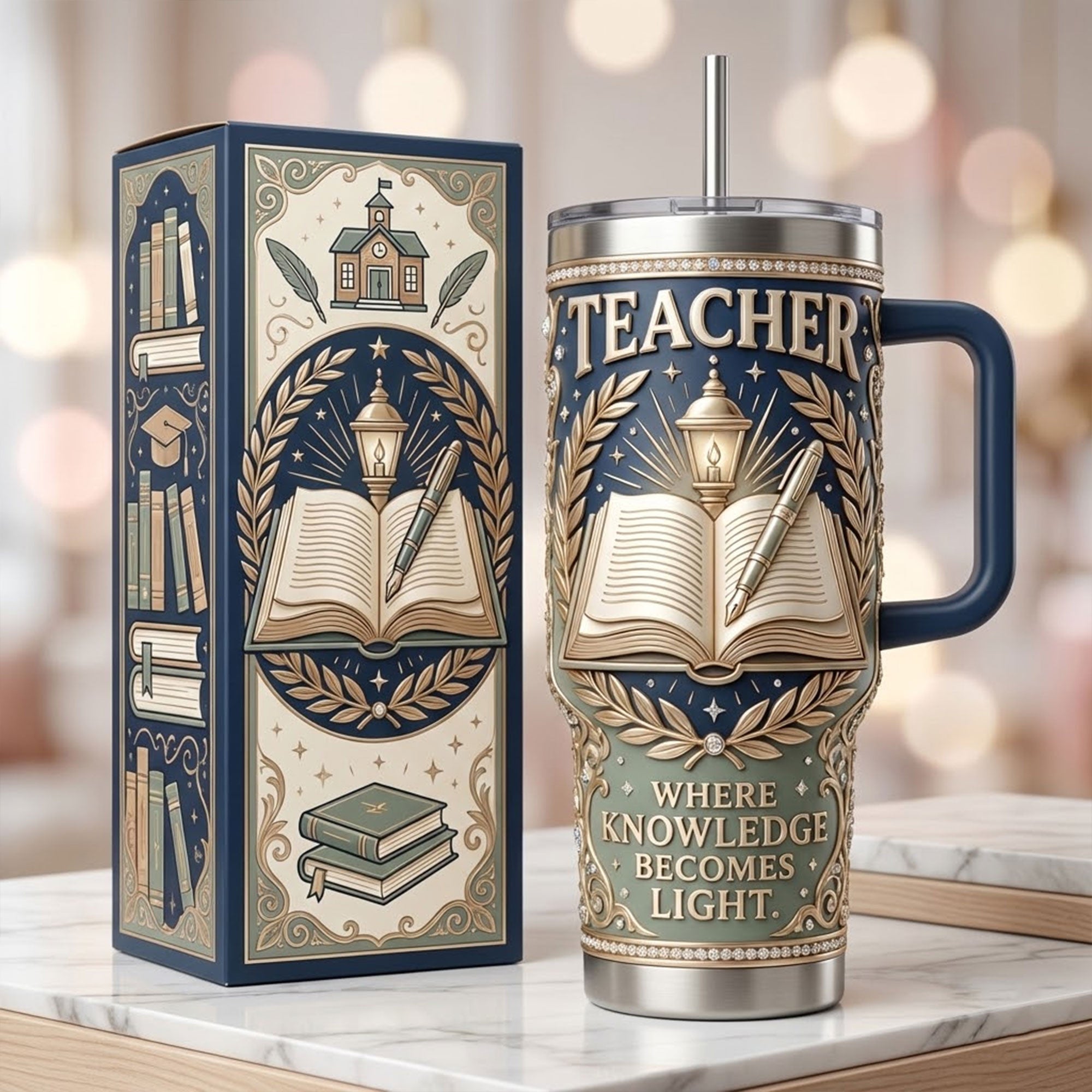 Teacher 40oz Tumbler With Handle TNSM