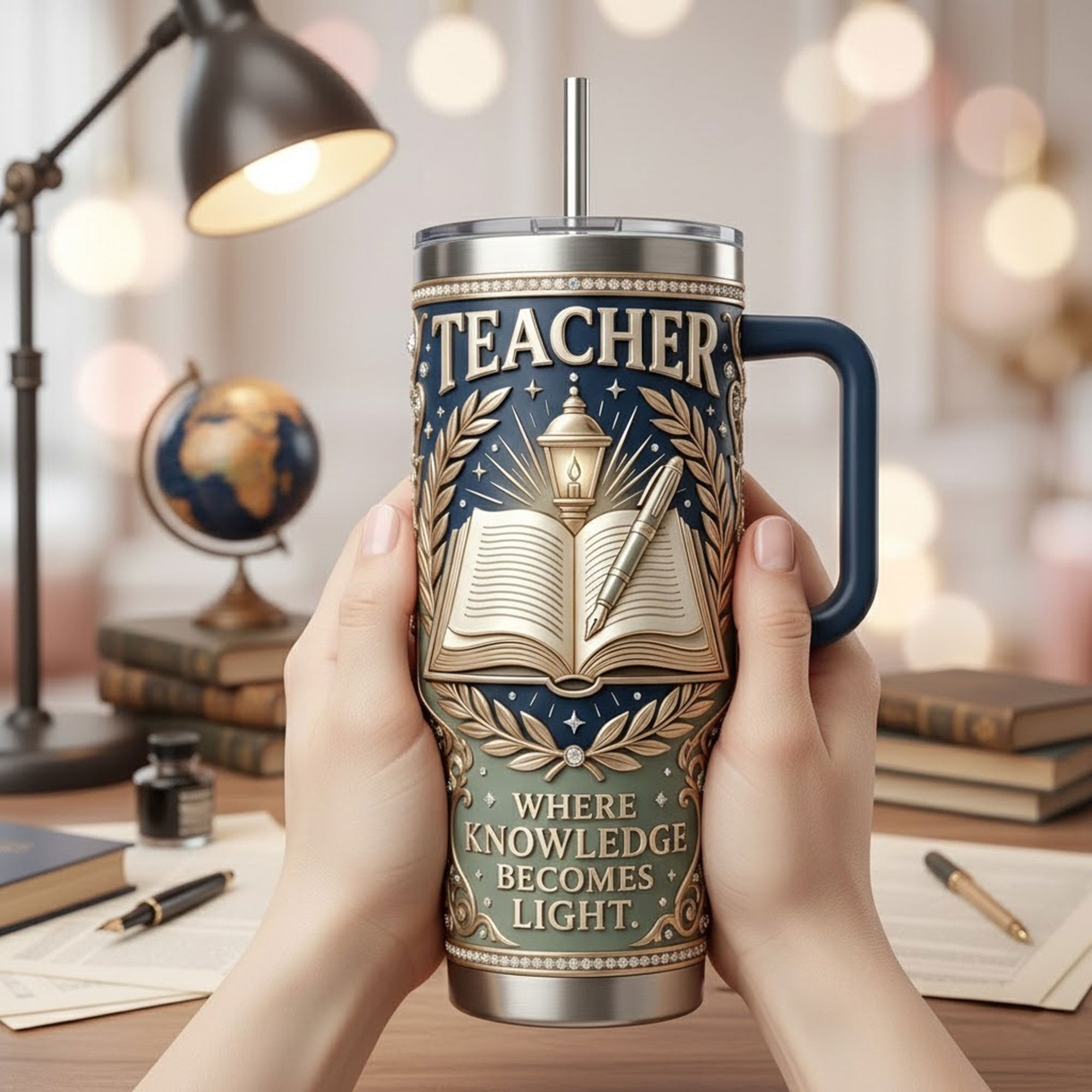 Teacher 40oz Tumbler With Handle TNSM