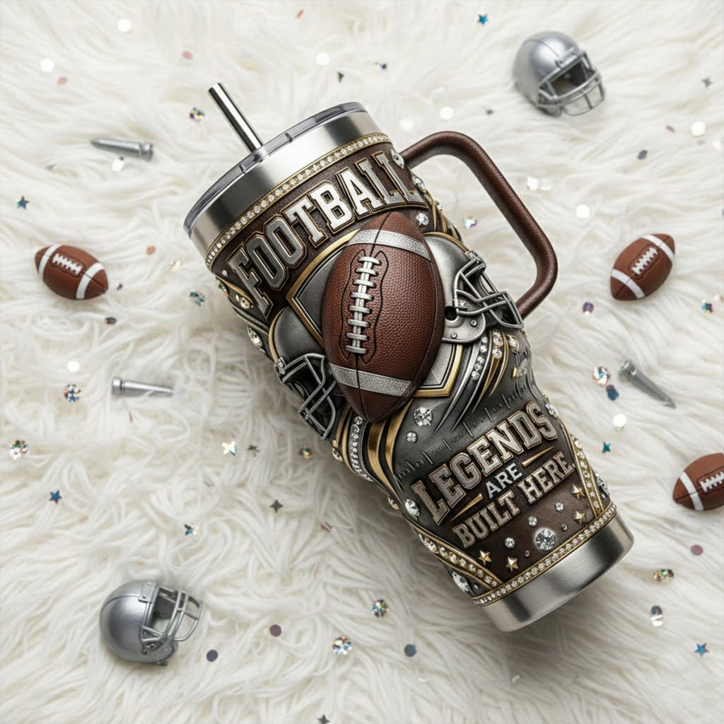 Football 40oz Tumbler With Handle TNSM