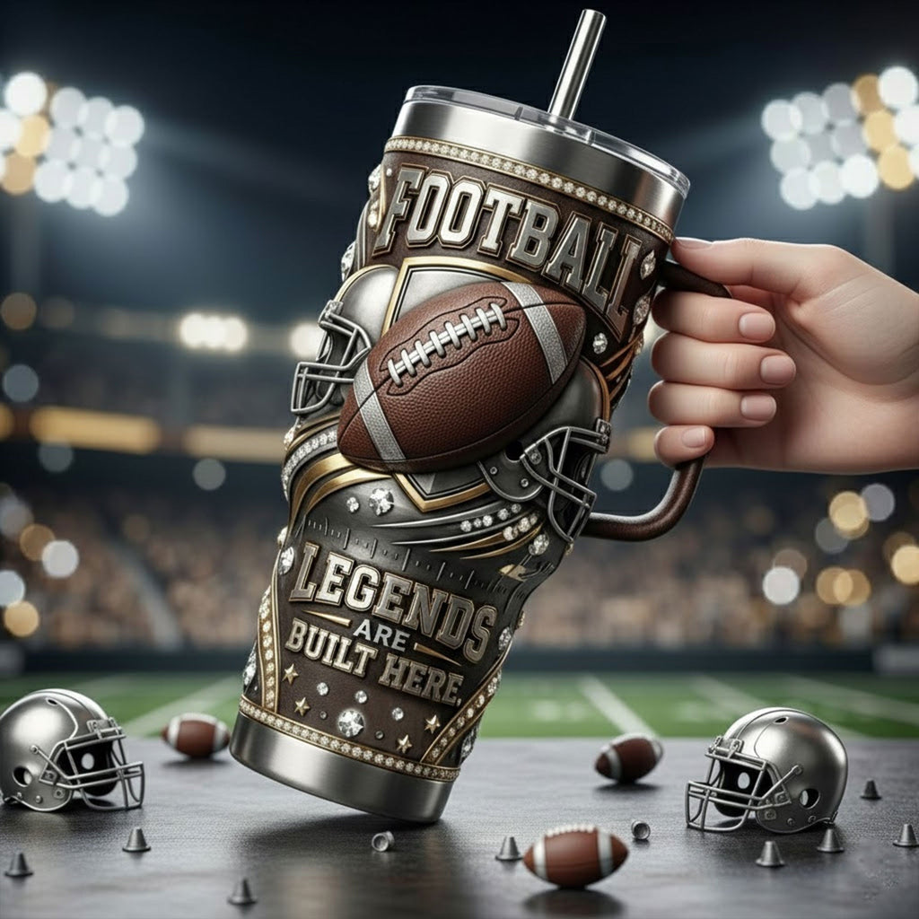 Football 40oz Tumbler With Handle TNSM
