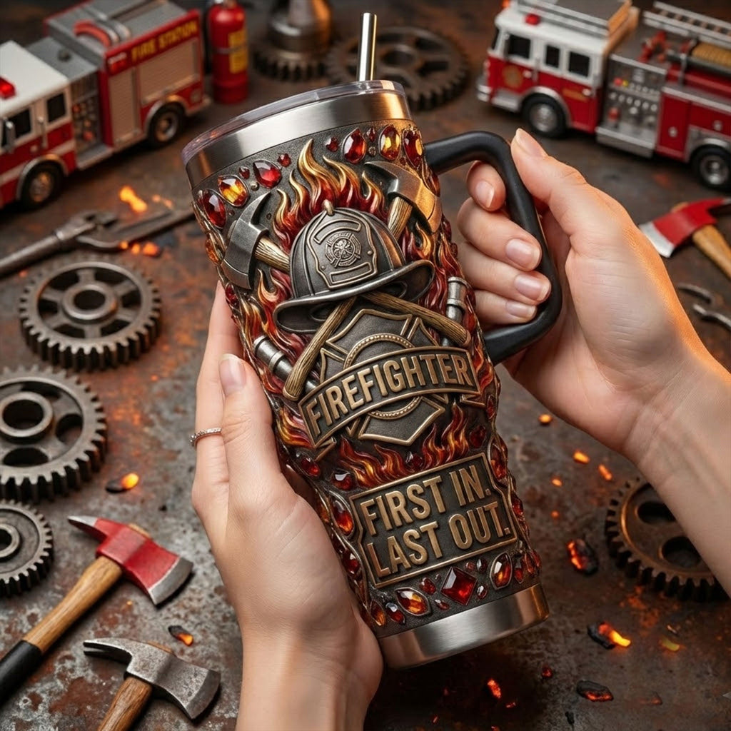Firefighter 40oz Tumbler With Handle TNSM
