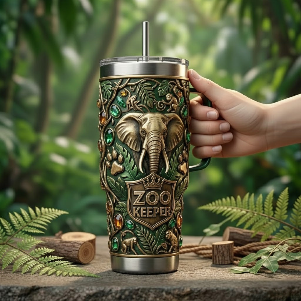 Zoo Keeper 40oz Tumbler With Handle TNSM
