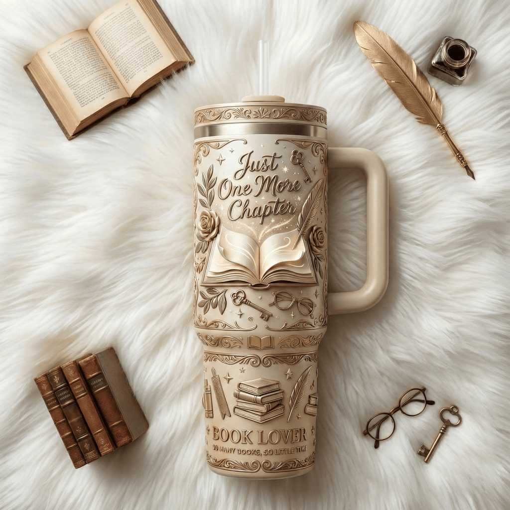 Book Lover 40oz Tumbler With Handle HTTT