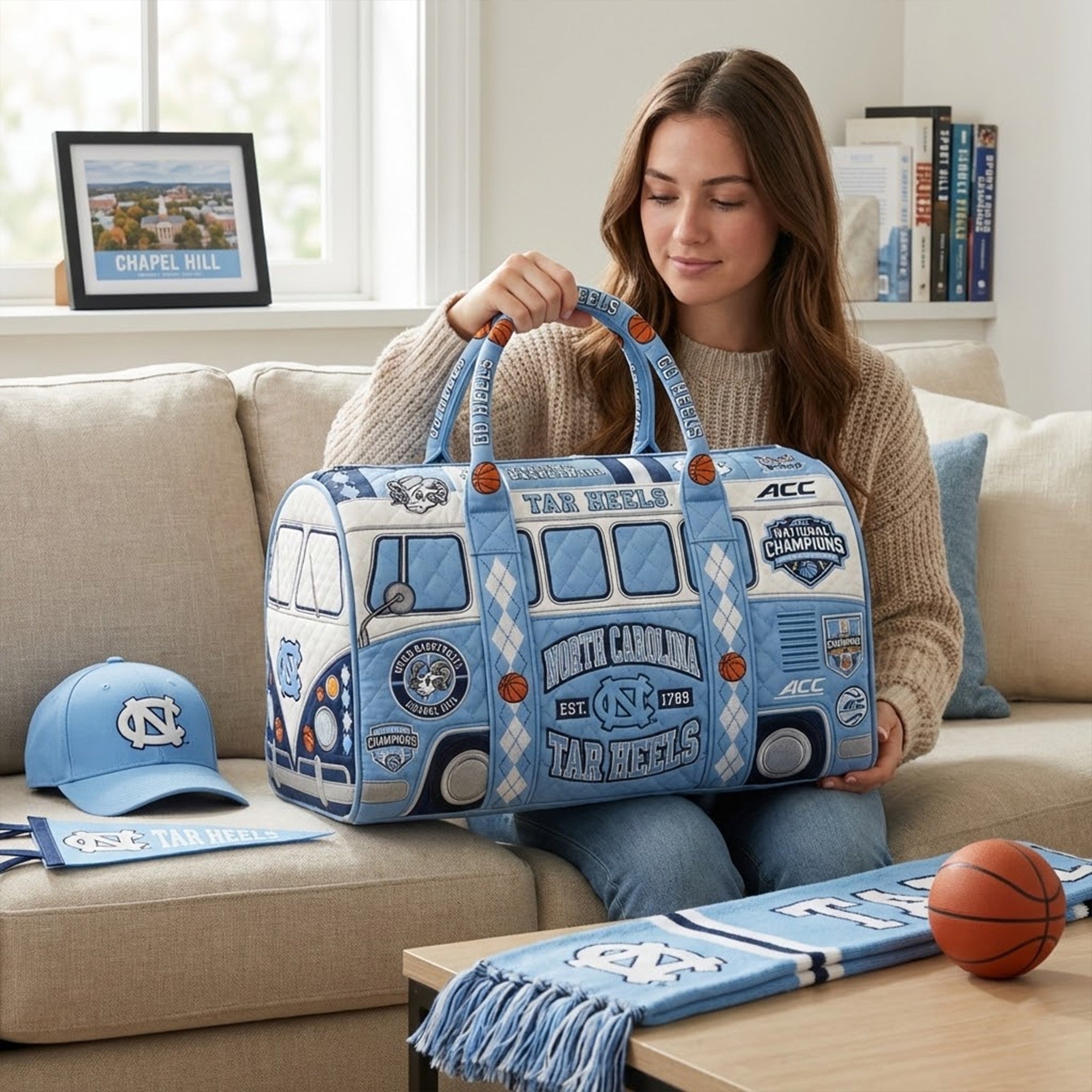 UNC Premium Quilted Duffle Bag TNSM