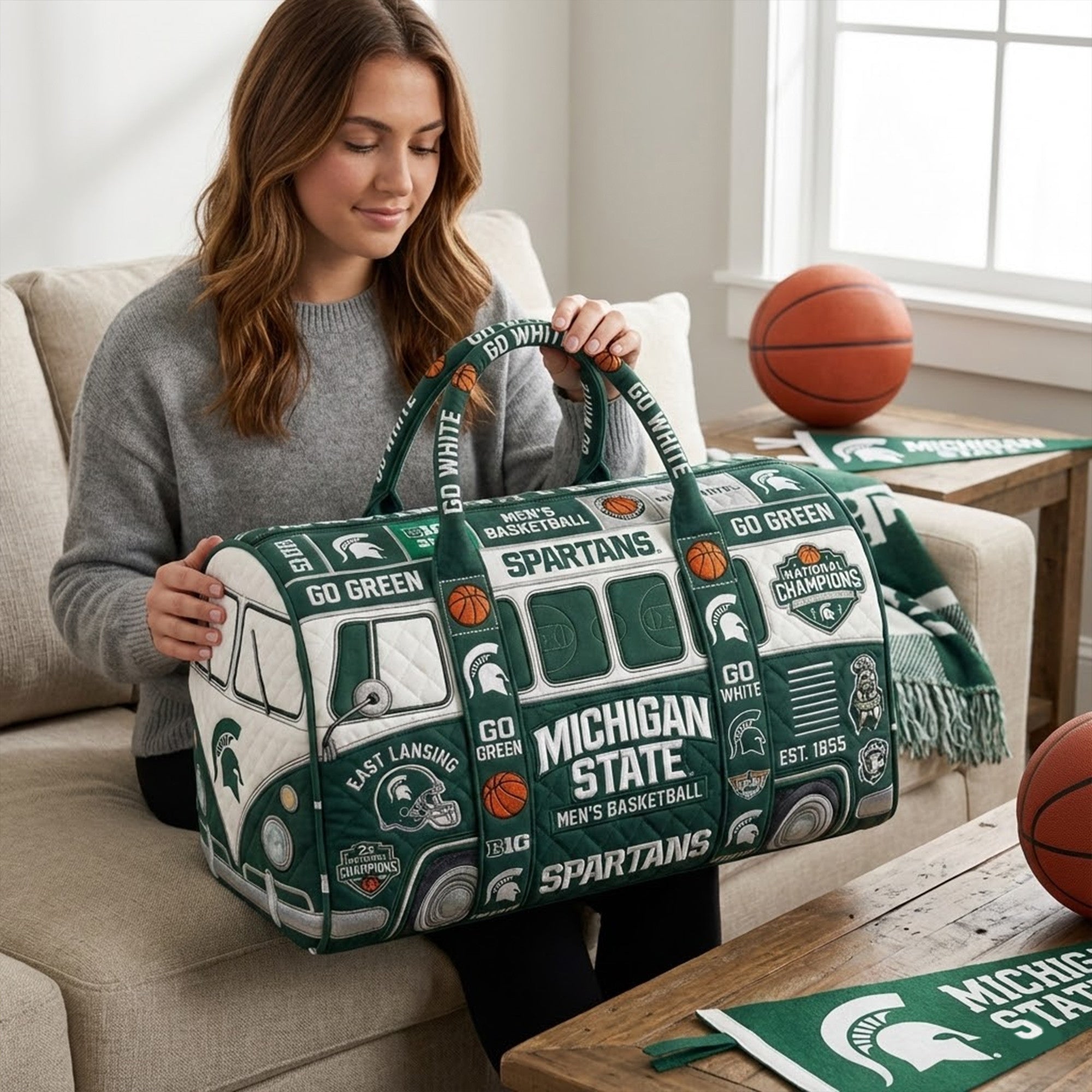 MSU Premium Quilted Duffle Bag TNSM