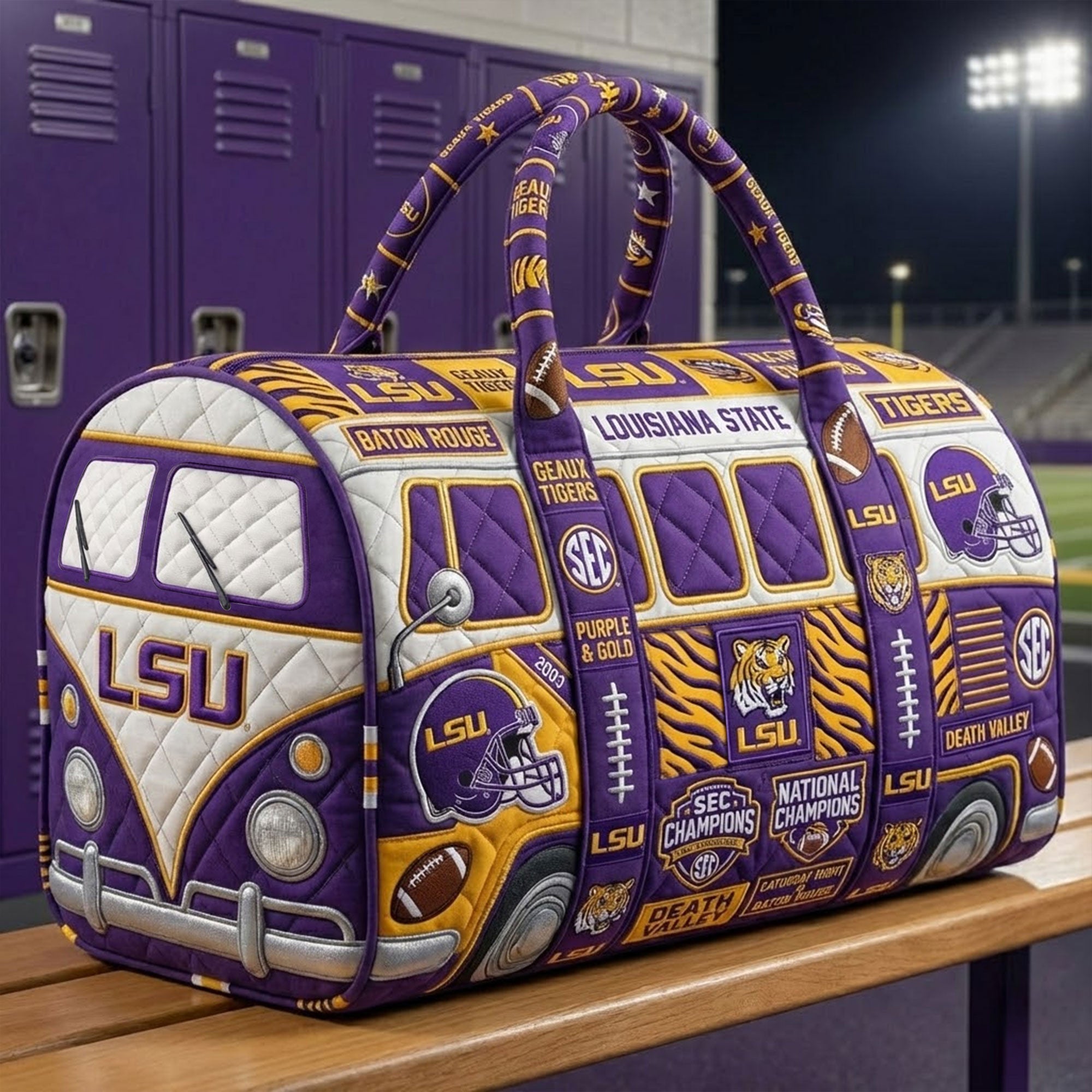 LSU Premium Quilted Duffle Bag TNSM