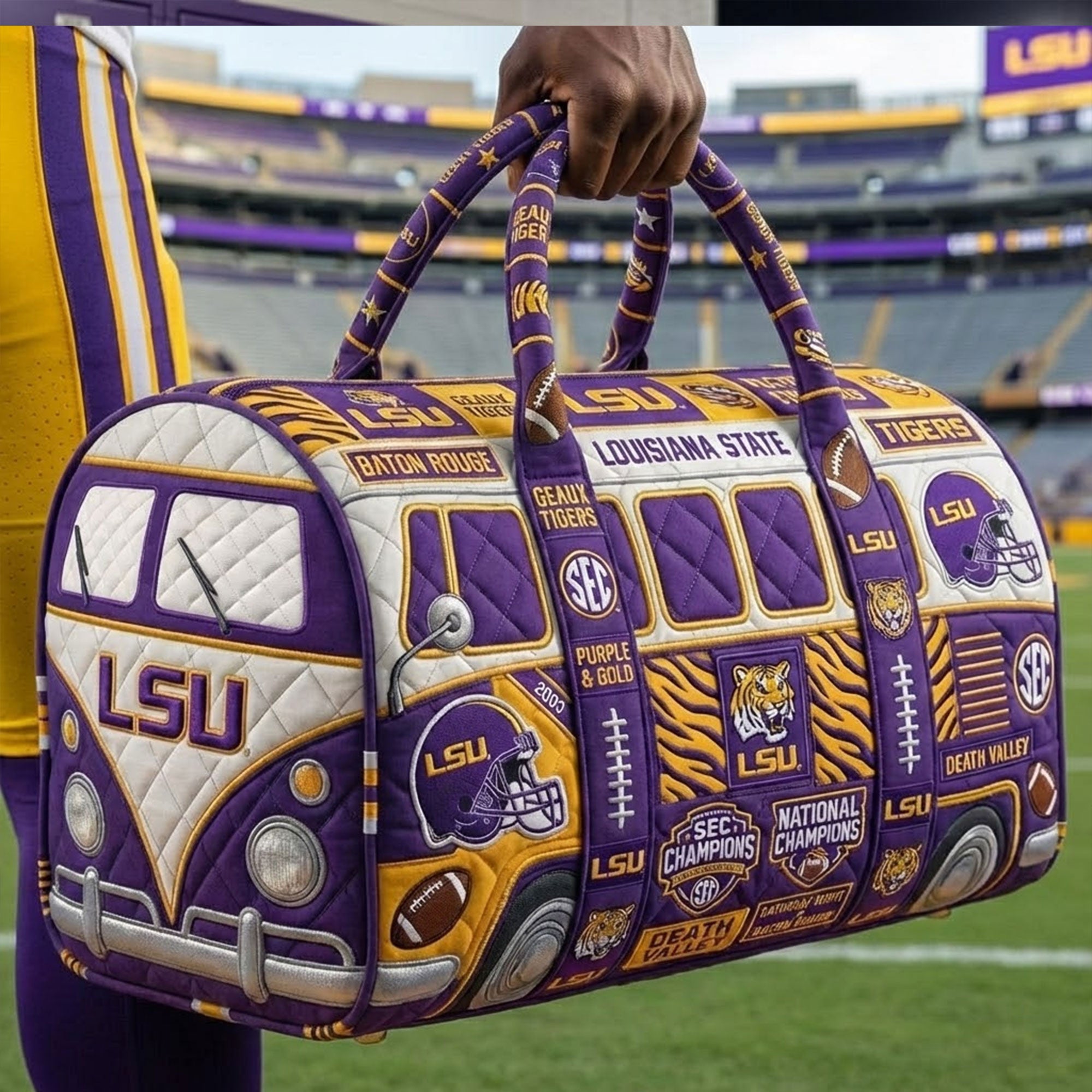 LSU Premium Quilted Duffle Bag TNSM