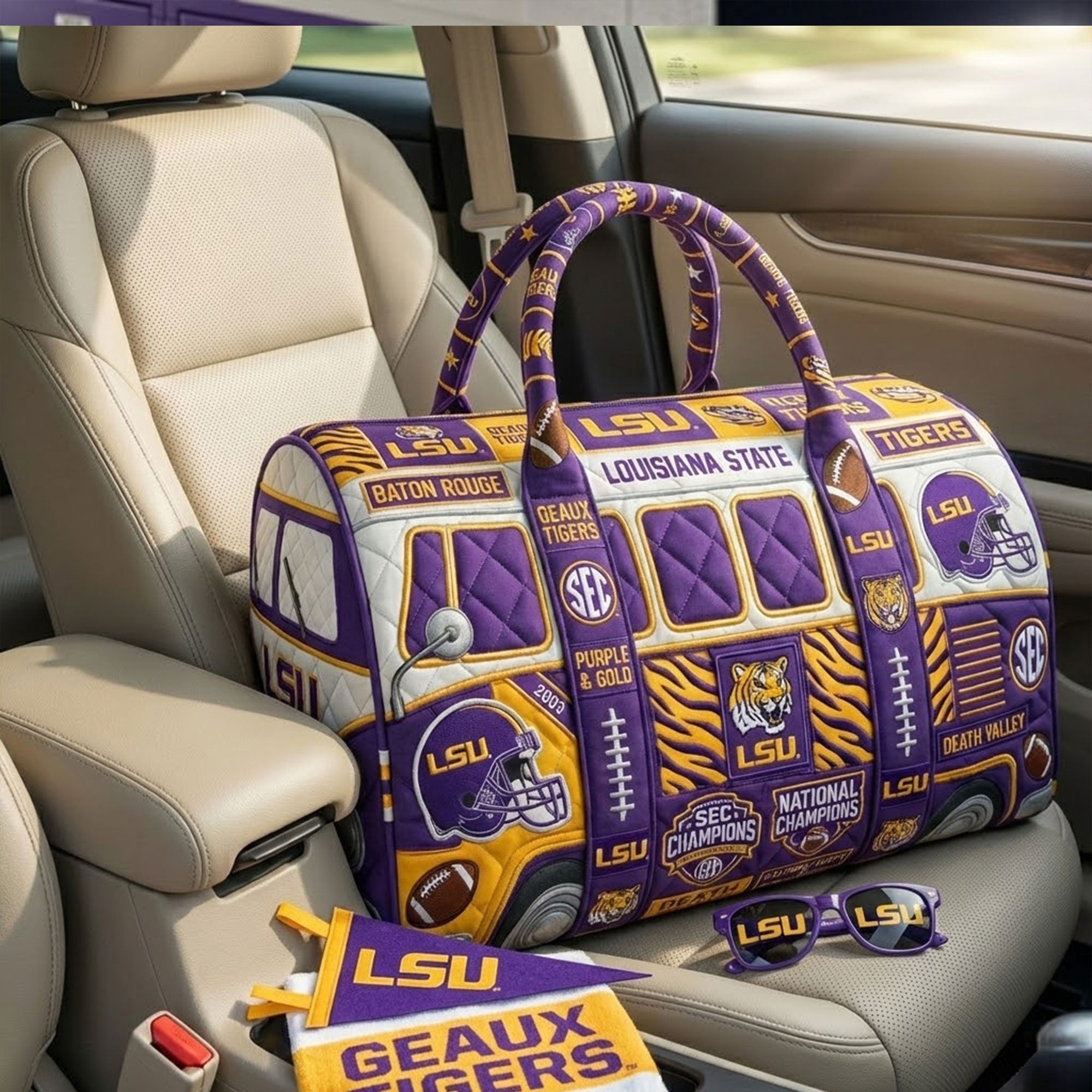 LSU Premium Quilted Duffle Bag TNSM
